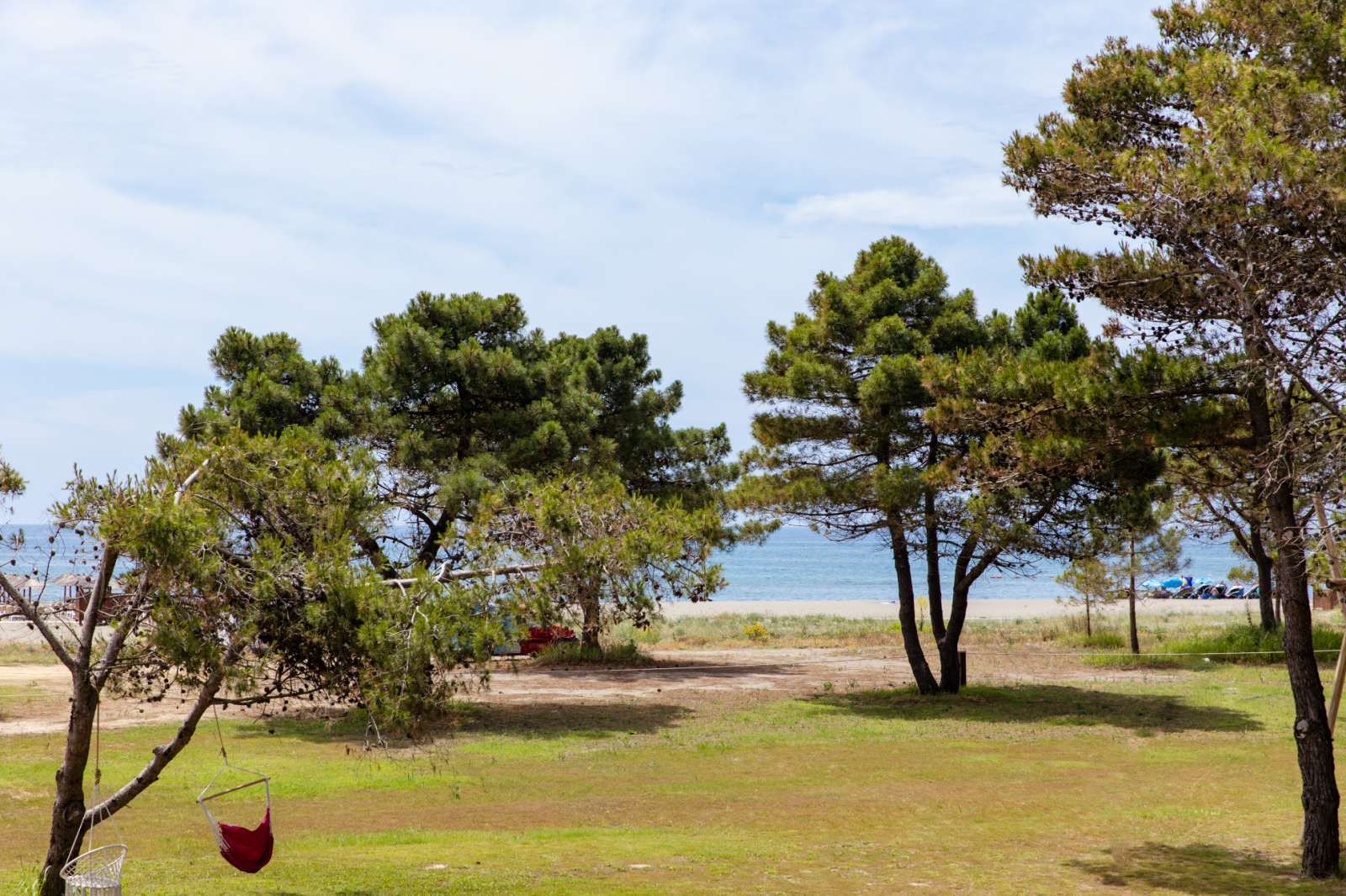 Prelijepi pogled na plažu i borovu šumu sa terase